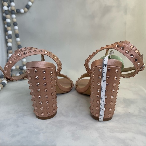 STEVE MADDEN Women’s Maeryn Pink Blush Satin Jeweled StuddedHeels sz 6 - Picture 7 of 10